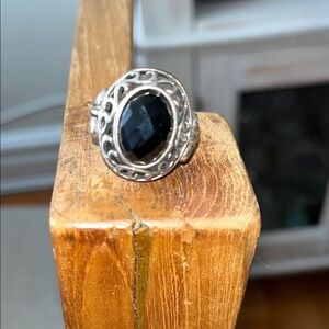 Sale! Silver Ring with Black Stone. Preloved.
